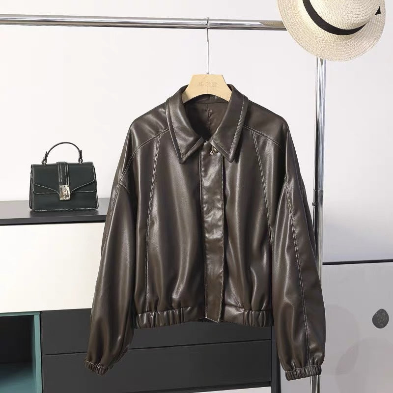 Women's vintage leather coat