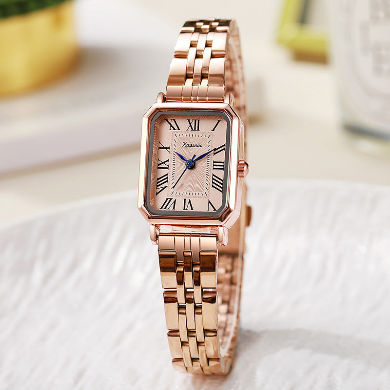 Women's Square Dial Stainless Steel Quartz Watch