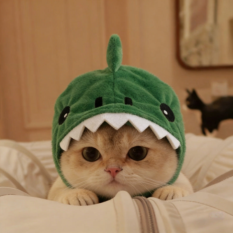 Adjustable Dinosaur Plush Cat Hat
