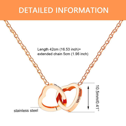 Double Heart Rotating Necklace with Gift Box
