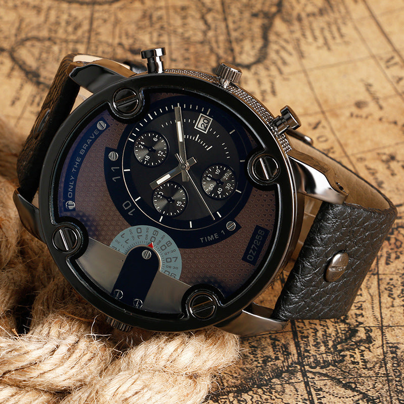 Fashion Mens Watch Large Dial Casual Sports Quartz