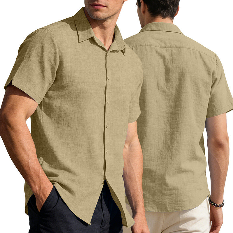 Mens Linen Short Sleeve Shirt