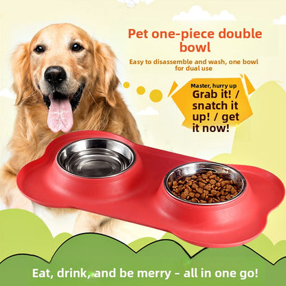 Pet Bowl Stainless Steel Double Bowl