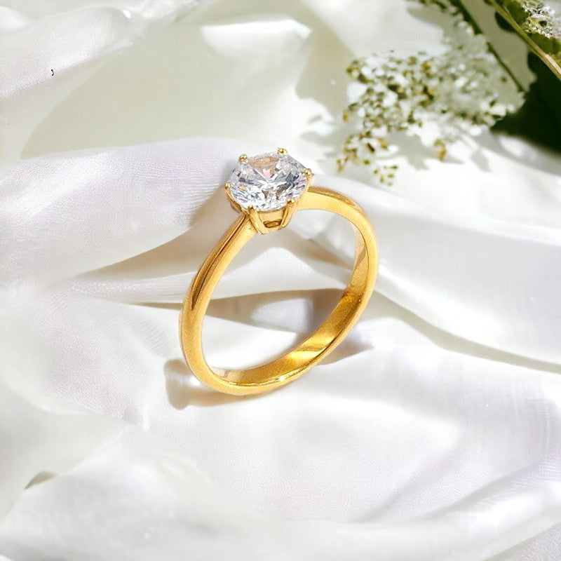 Classic Gold Plated Zircon Ring