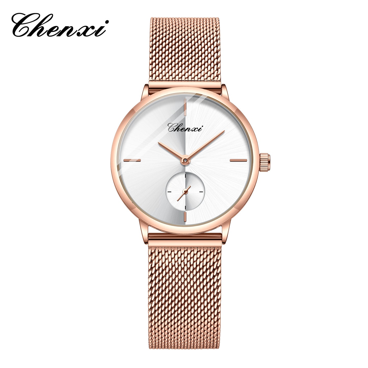 Slim Steel Mesh Quartz Watch for Couples