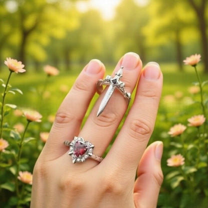 18K Open-Style Ruby Ring Jewelry