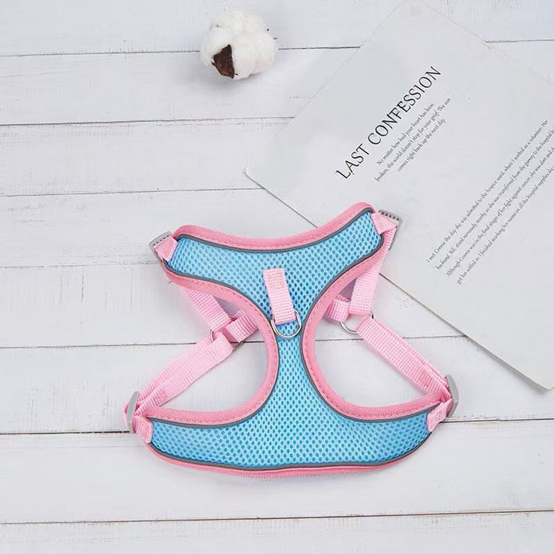 Pet Dog Cat Harness Vest Breathable Reflective Adjustable Walking Leash