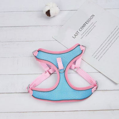 Pet Dog Cat Harness Vest Breathable Reflective Adjustable Walking Leash