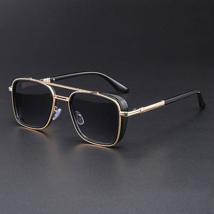 Geometric Metal Frame UV Protection Sunglasses