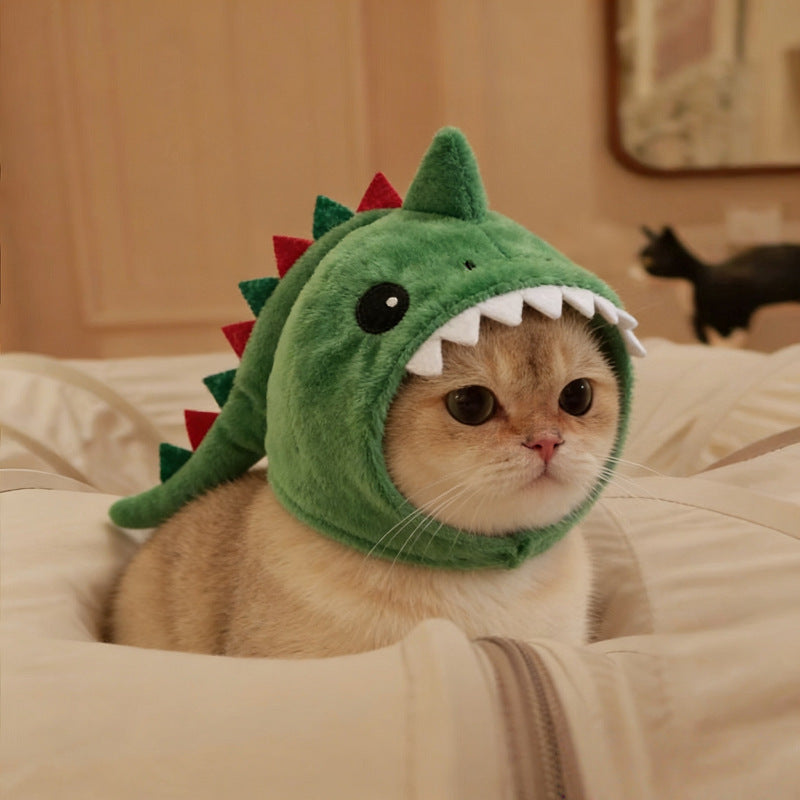 Adjustable Dinosaur Plush Cat Hat