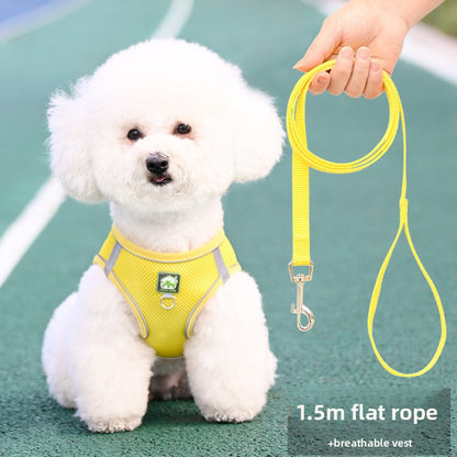 Pet Dog Cat Harness Vest Breathable Reflective Adjustable Walking Leash