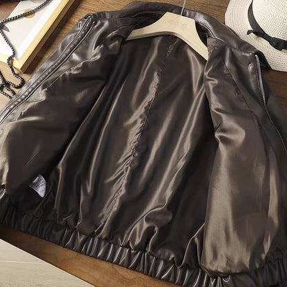Women's vintage leather coat