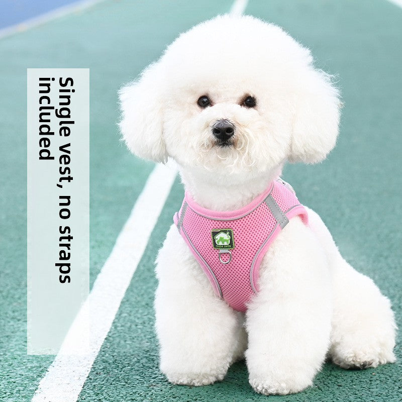Pet Dog Cat Harness Vest Breathable Reflective Adjustable Walking Leash
