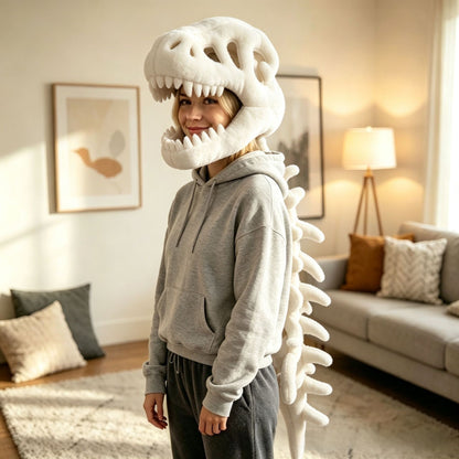 Dinosaur skeleton plush cap funny costume gift