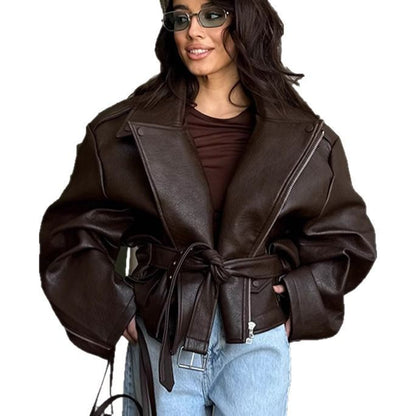 Leather jacket woman