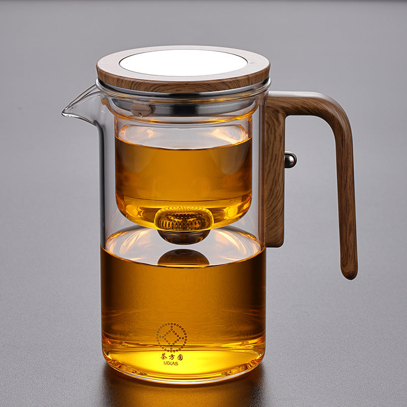 Glass Tea Separation Teapot with Magnetic Lid