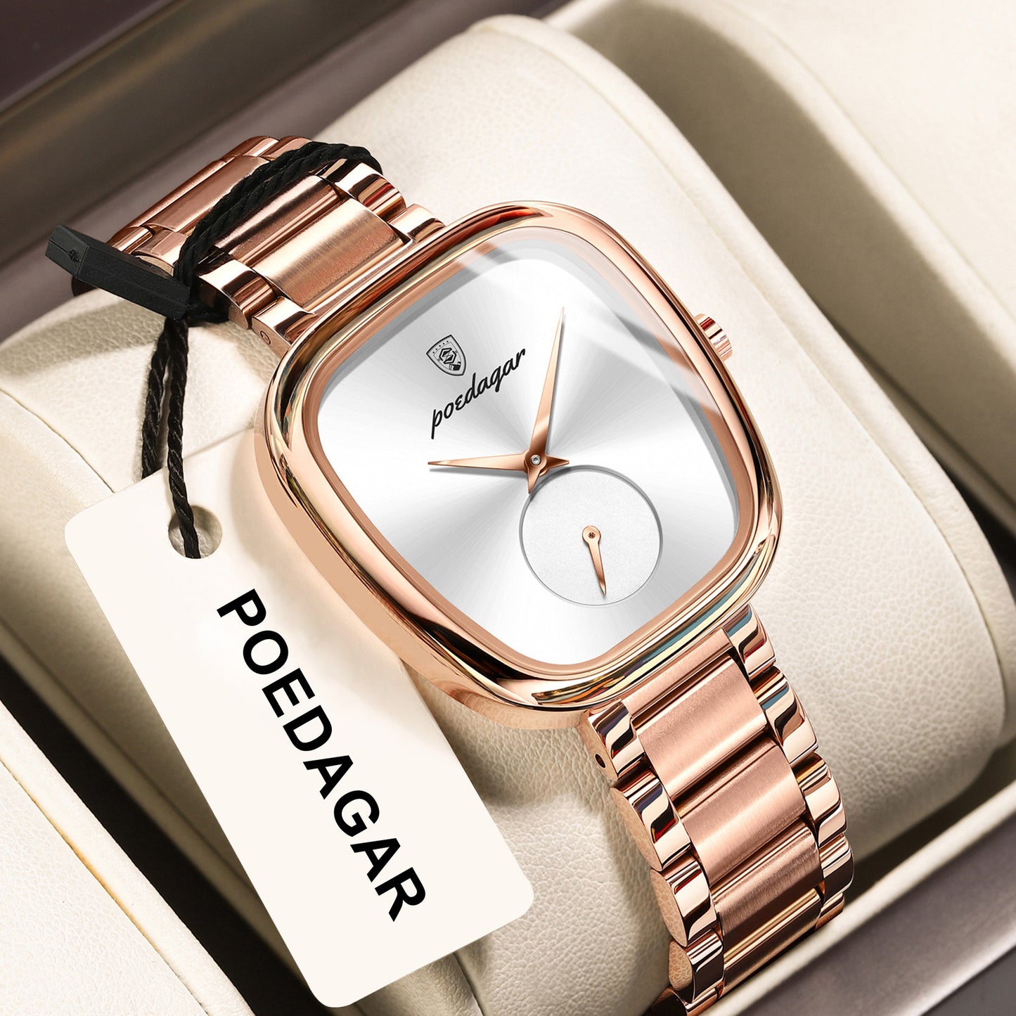 Women's Elegant Oval Quartz Watch – Stainless Steel Case