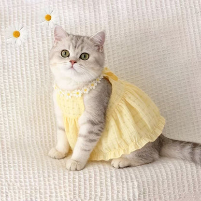 Summer Cat Gradient Strapless Dress Anti-Hair Pet Clothing for Small Cats