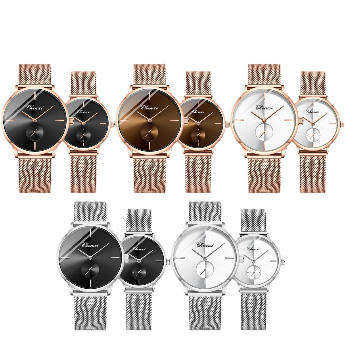 Couples Slim Stainless Steel Mesh Quartz Watch