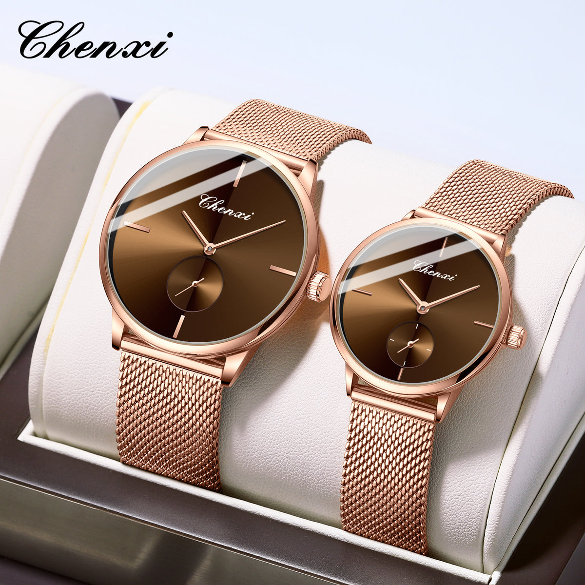 Couples Slim Stainless Steel Mesh Quartz Watch