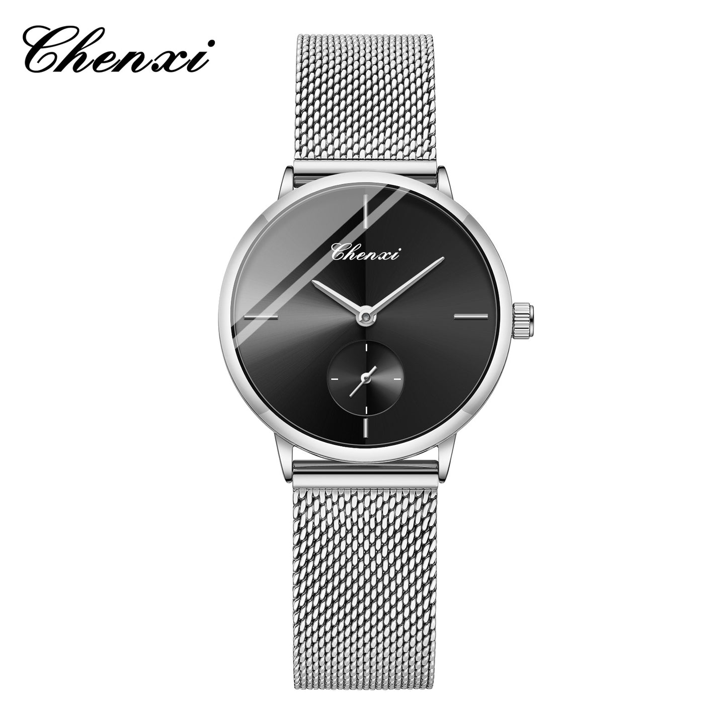 Slim Steel Mesh Quartz Watch for Couples