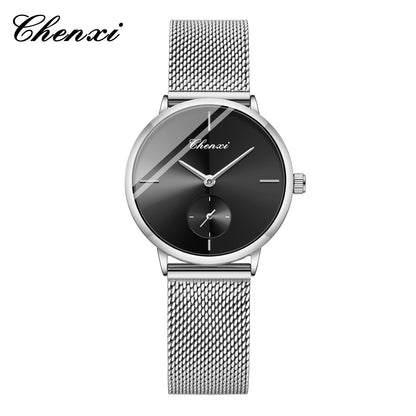 Slim Steel Mesh Quartz Watch for Couples