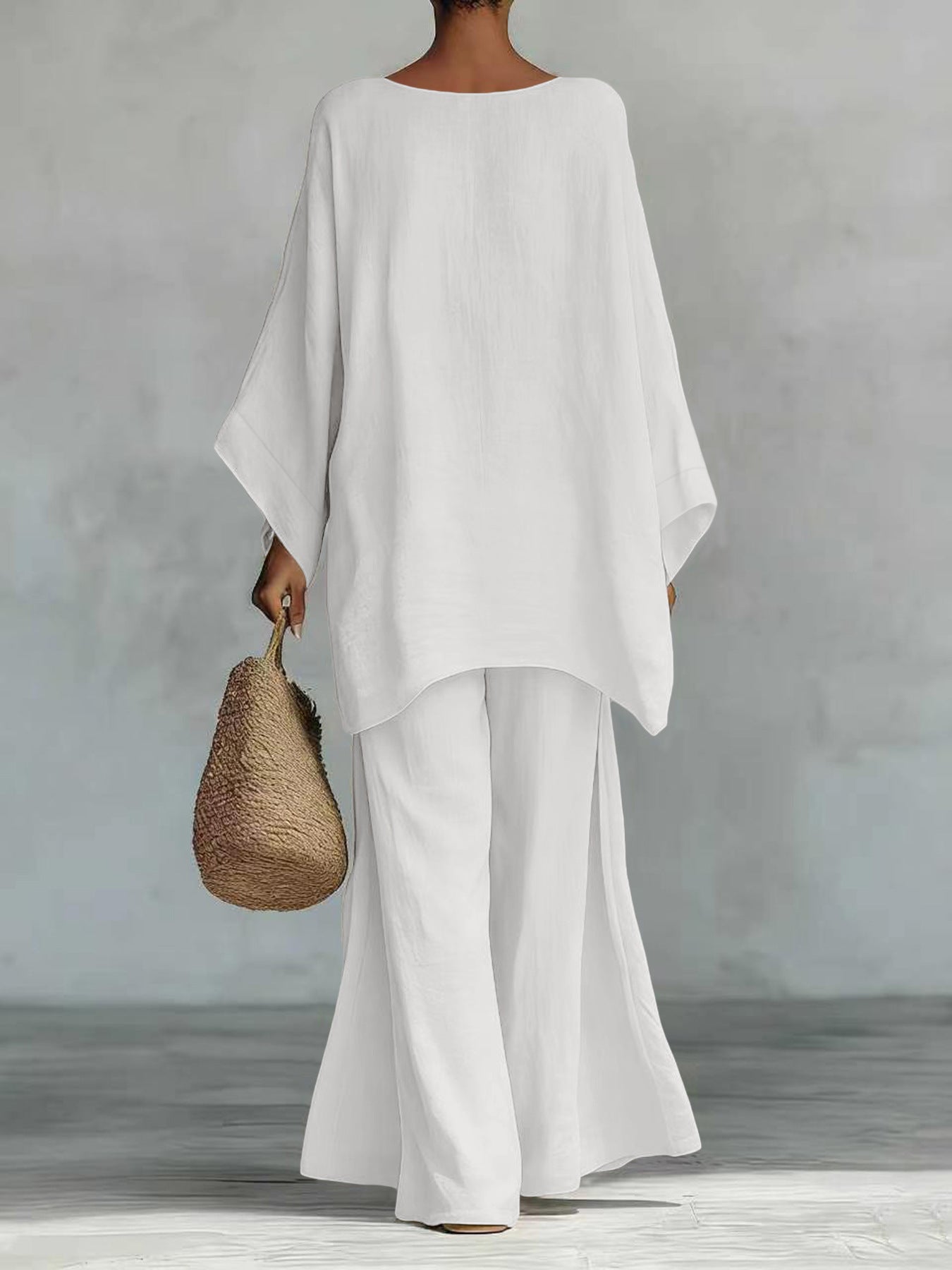 Old Man Qian's linen and cotton blended shirt