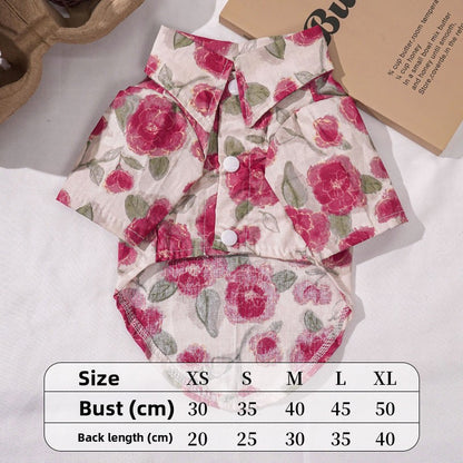 Floral Pet Shirt for Cats and Small Dogs