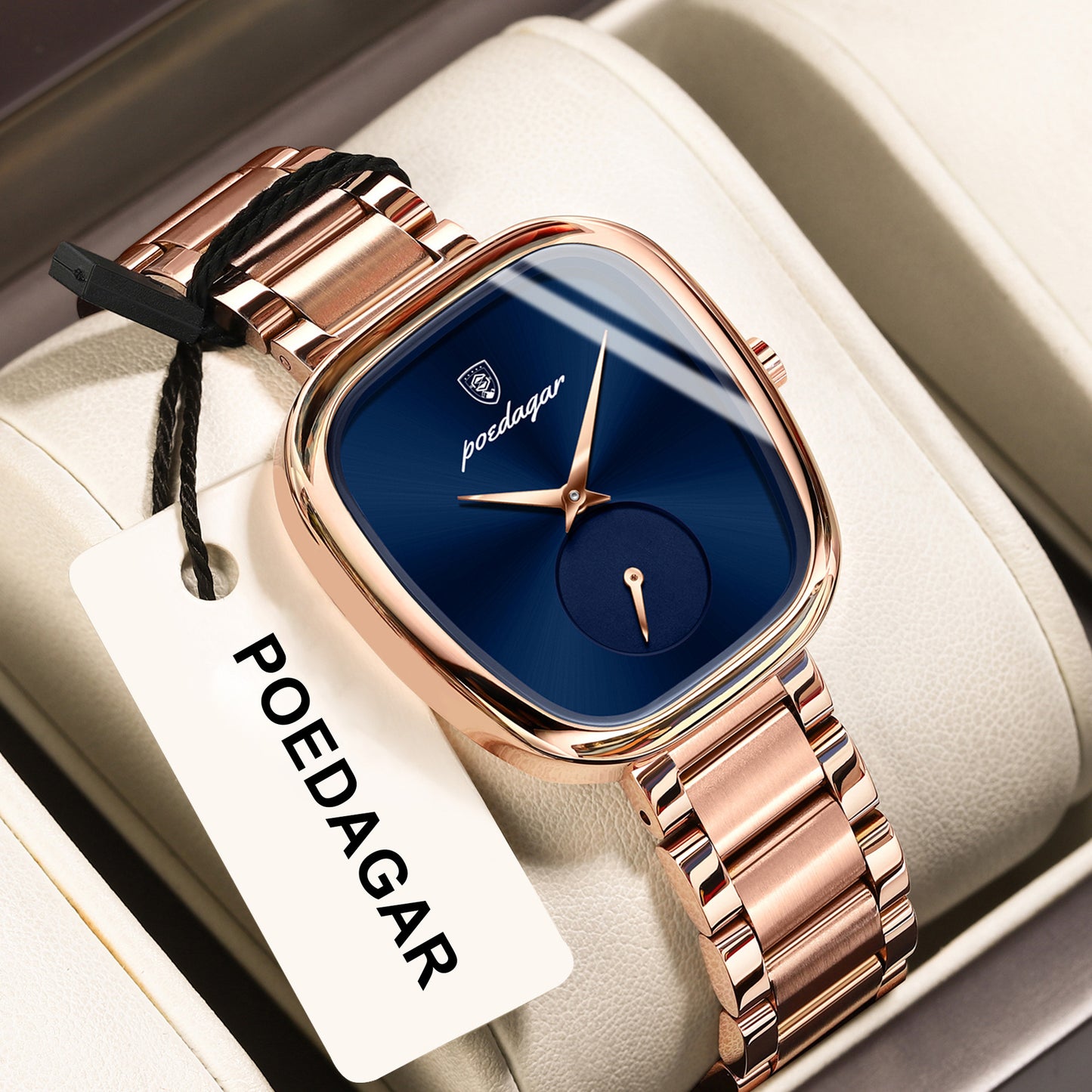 Women's Elegant Oval Quartz Watch – Stainless Steel Case