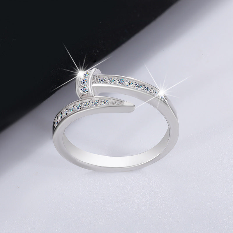 S925 Silver Moissanite Women's Ring