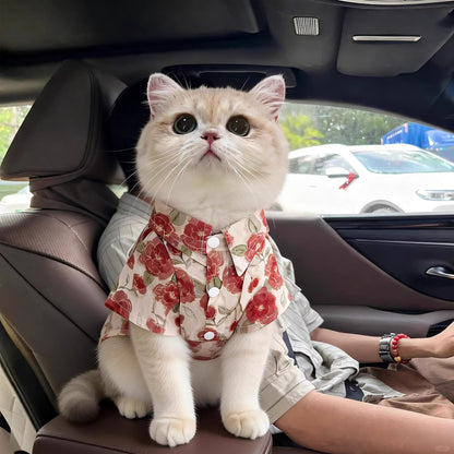 Floral Pet Shirt for Cats and Small Dogs