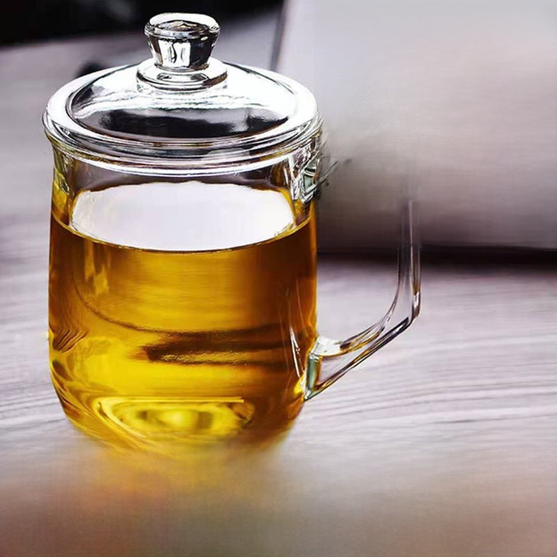 Glass Tea Cup with Lid