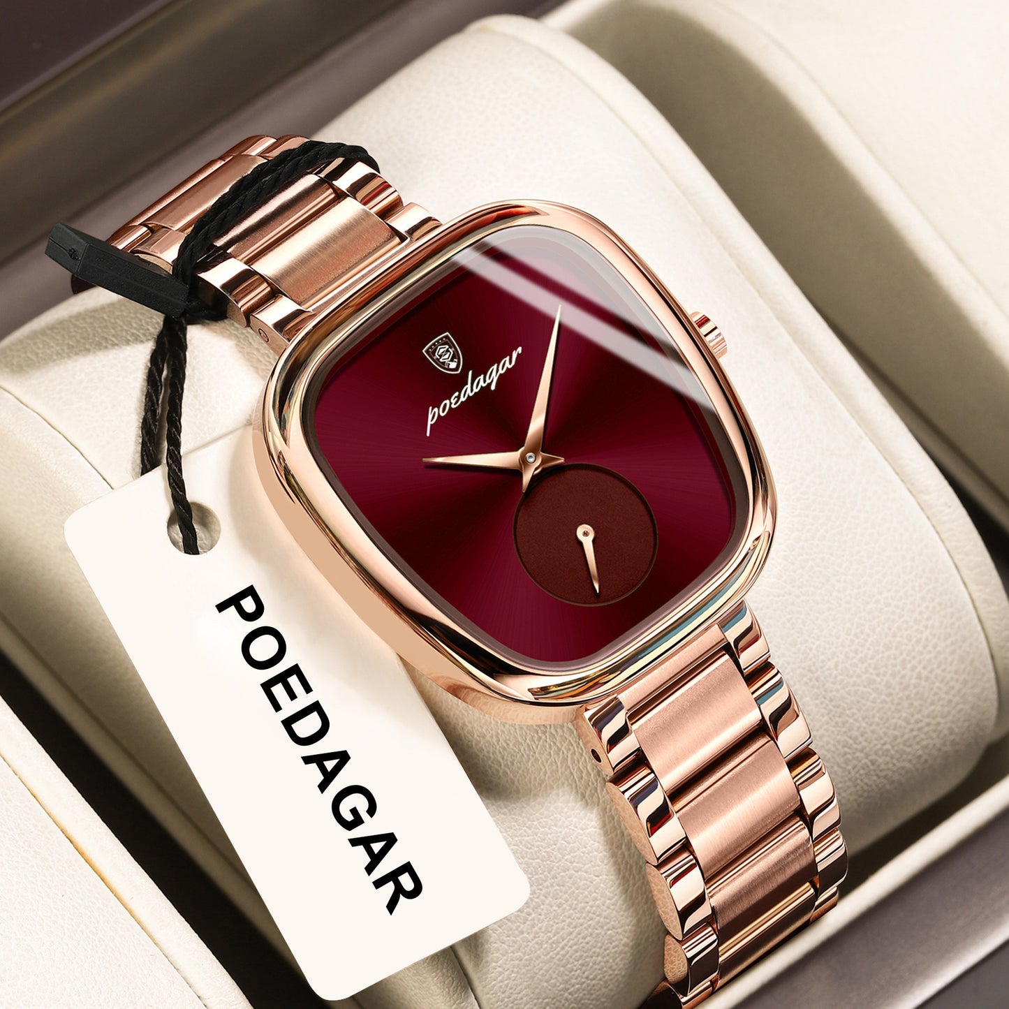 Women's Elegant Oval Quartz Watch – Stainless Steel Case