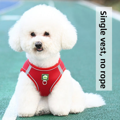 Pet Dog Cat Harness Vest Breathable Reflective Adjustable Walking Leash