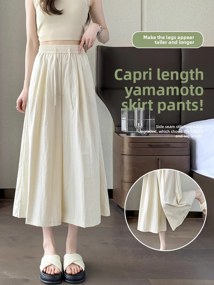 Womens High Waist Wide Leg Cropped Pants