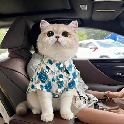 Floral Pet Shirt for Cats and Small Dogs