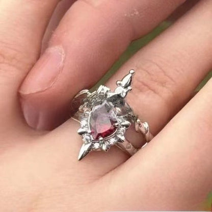 18K Open-Style Ruby Ring Jewelry