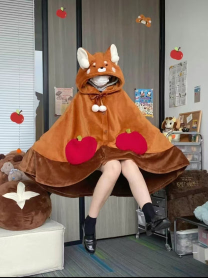 Hooded Animal Cape Blanket