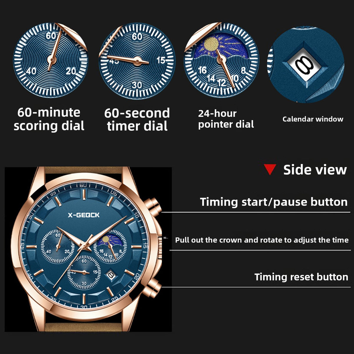 Men's Multifunction Quartz Luminous Watch