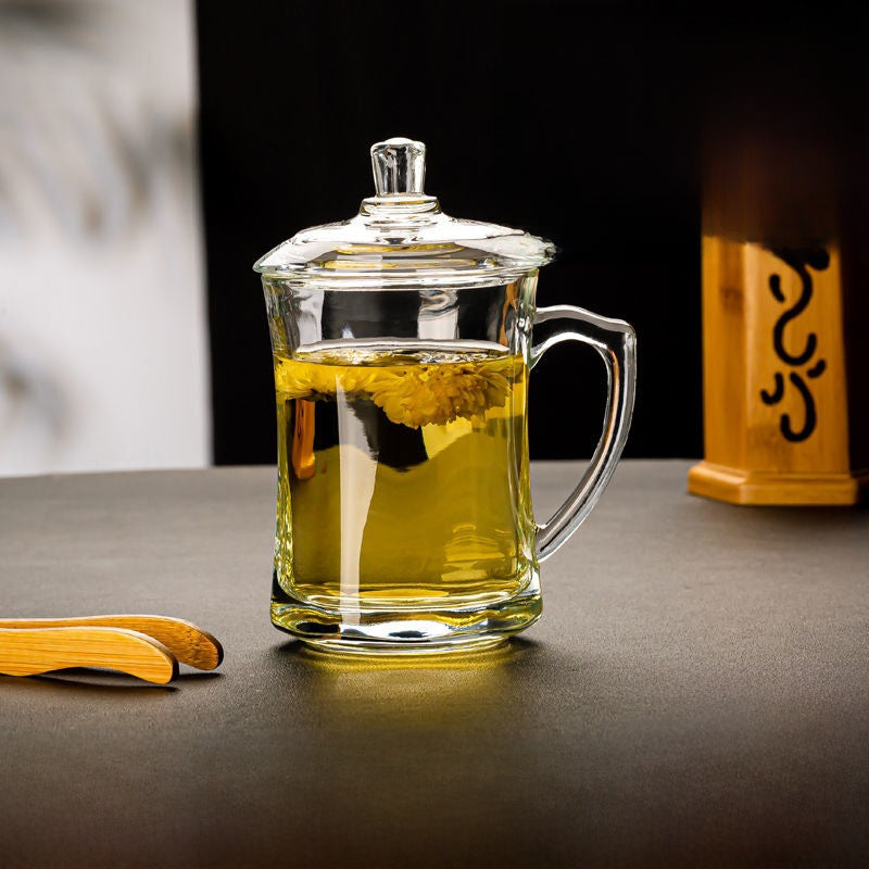 Glass Tea Cup with Lid