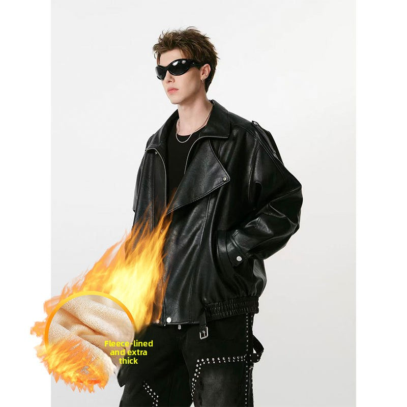 American-style brown leather jacket coat