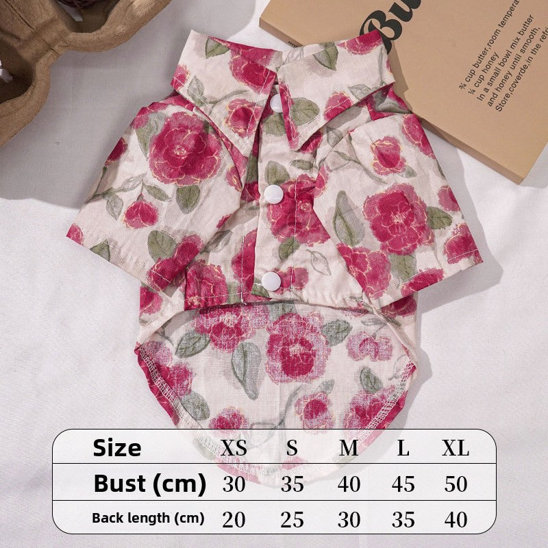 Floral Pet Shirt for Cats and Small Dogs