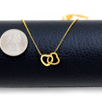 Double Heart Rotating Necklace with Gift Box