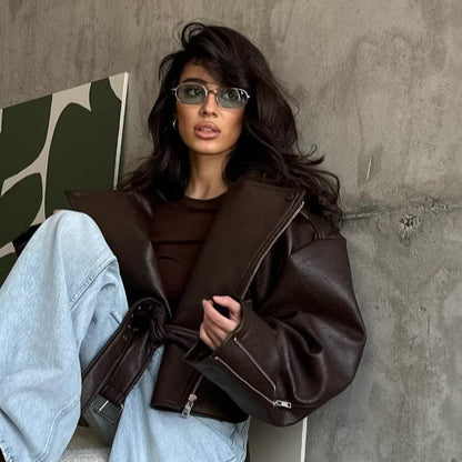 Leather jacket woman