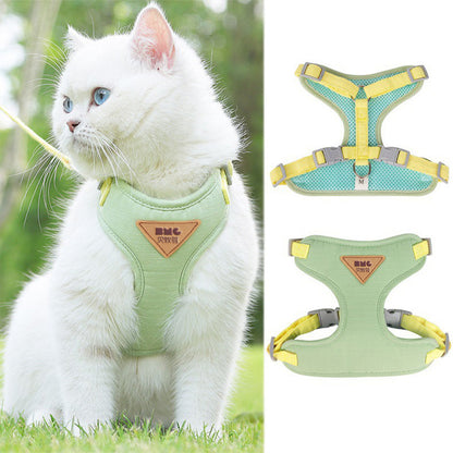 Adjustable Pet Harness Vest with Leash for Cats and Small Dogs