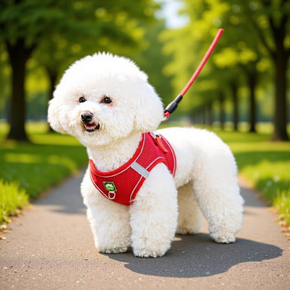 Pet Dog Cat Harness Vest Breathable Reflective Adjustable Walking Leash