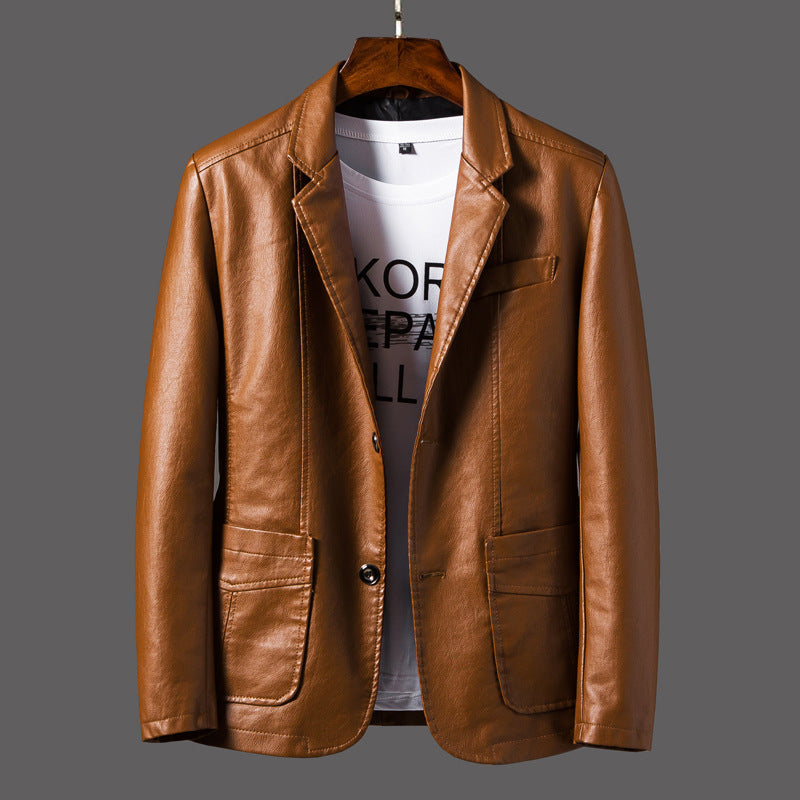 Men's PU Leather Business Casual Jacket