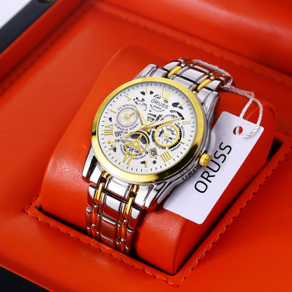 Mens Quartz Watch Steel Calendar Sports Wristwatch