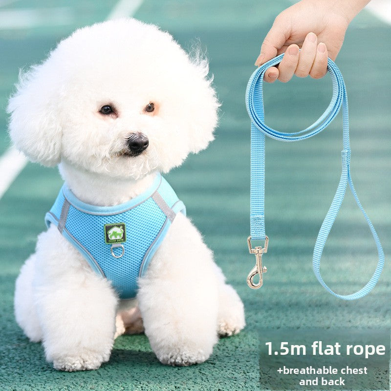 Pet Dog Cat Harness Vest Breathable Reflective Adjustable Walking Leash