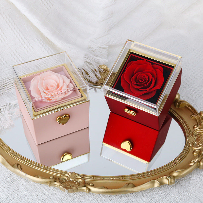 Automatic rotating rose flower gift box